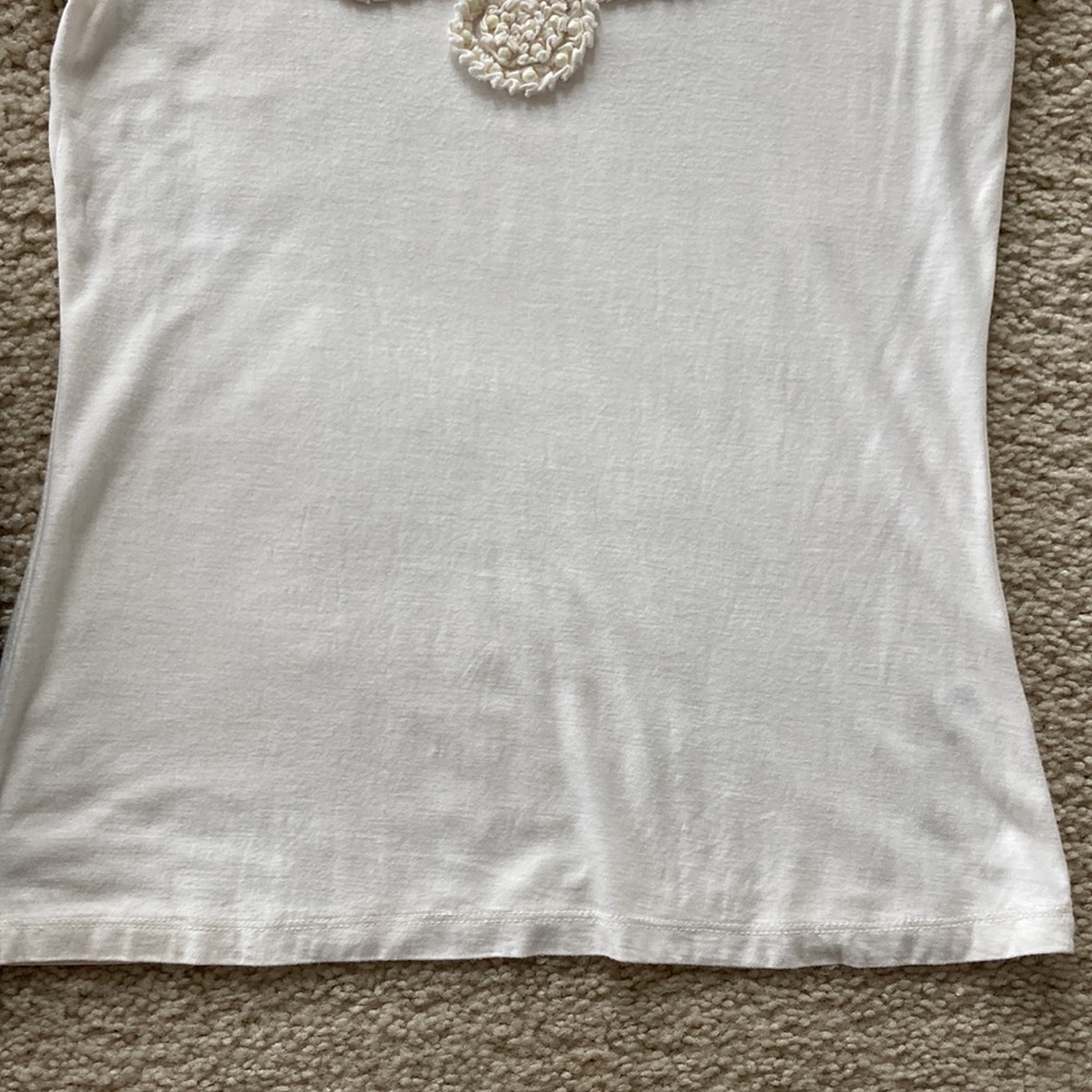 Banana Republic Embellished Off White Tee - Picture 5 of 6
